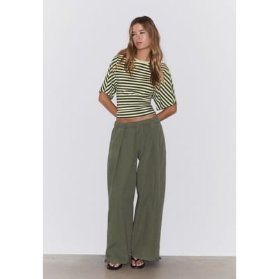 Stradivarius T-shirt met korte Japanse mouw  Kaki XS
