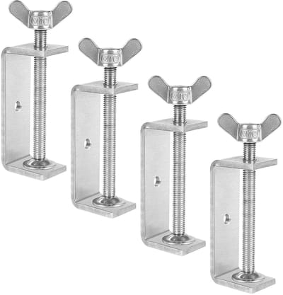 Dailygoods- C-klemmen 4 stuks - roestvrij staal - instelbare schroefklem - draagklem - fixeertang - 53-78 mm kaakopening - veilig gebruik in houtbewerking - Klem