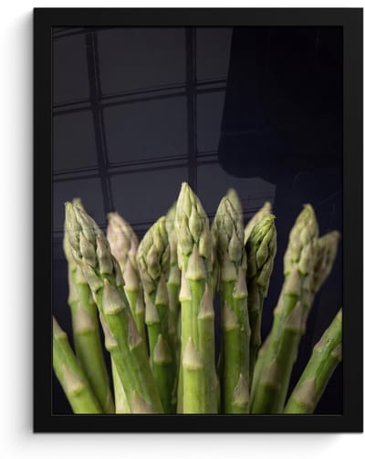 Poster in lijst - Fotolijst 30x40 cm - Posters - Asperges - Groen - Zwart - Posterlijst zwart - Decoratie - Wanddecoratie woonkamer - Muurdecoratie slaapkamer