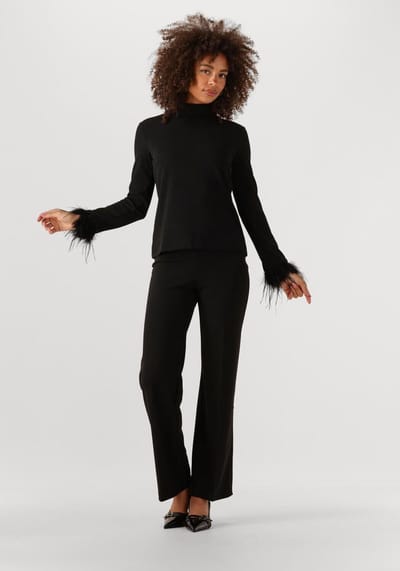 Ana Alcazar Top Feathers Tops & T-shirts Dames - Shirt - Zwart - Maat 38
