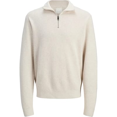 Jack & Jones Trui Jprblamilano Stitch Knit Half Zip S 12259664 Cloud Dancer/melange Mannen Maat - L