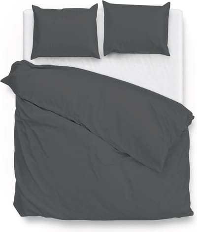 ZoHome Satinado Dekbedovertrek - Tweepersoons - 200x200/220 cm - Classic Anthracite