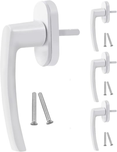 Set van 4 Wit Aluminium Raamklinken | Afsluitbaar en Veilig