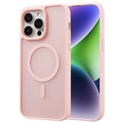 YPCd MagSafe Backcover Geschikt voor Apple iPhone 14 Pro Max – Shockproof TPU - Hard PC Achterkant – Sterke MagSafe Magneet – Camera Bescherming – Roze