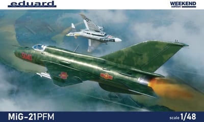 Eduard Modelbouwpakket Militaire voertuigen - 84202 Mikoyan-Gurevich MiG-21PFM Fishbed - Weekend Editie - Straaljager Plastic - 1:48 - Modelbouw
