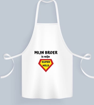 Akyol - mijn broer is mijn superheld Keukenschort - Broer - super broer - verjaardag - cadeautje voor broer - broer artikelen - kado - geschenk - 82 bij 71 cm