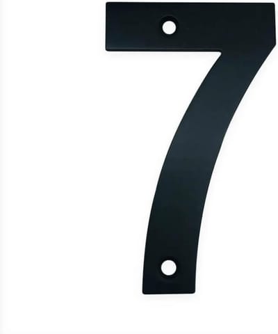 Huisnummer Zwart nr. 7 - Huisnummer Zwart 10 cm - Modern Zwart Huisnummer - Huisnummer RVS - Tonio Black Huisnummer 100 mm