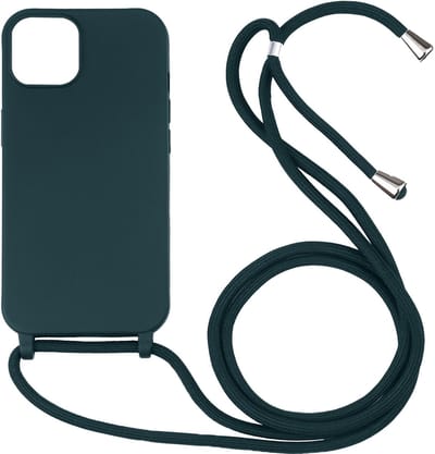 Hoesje geschikt voor iPhone 16e - Backcover - Koord - Softcase - Flexibel - TPU - Groen