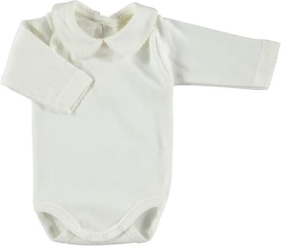 Babidu Romper/Body | Creme | Kraagje | Lange Mouw | 1190 | 3 Maand | maat 62