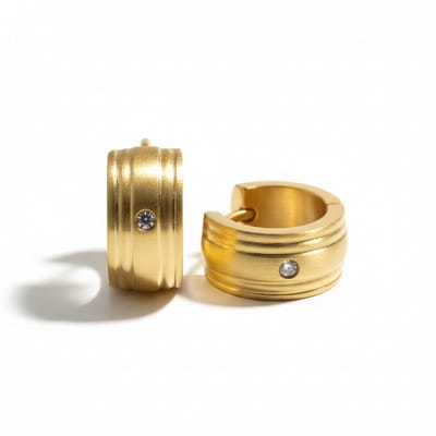 Rvs sieraden - Oorringen goudkleurig - Huggies Oorbellen -13x7mm
