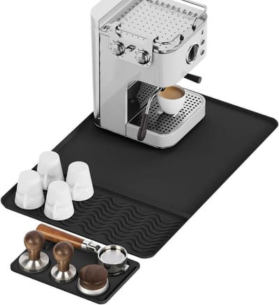 Silicone Koffiemat 60x40 cm - 2-in-1 Antislip Beschermmat voor Werkblad en Espresso Machine, Waterdicht en Warmtebestendig, Ideaal voor Koffieliefhebbers