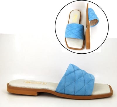 Stravers - Platte Slippers met Vierkante Neus Maat 43 Dames Grote Maten Schoenen