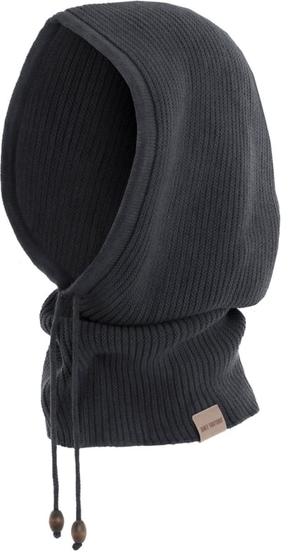 Knit Factory Evy Colsjaal met capuchon - Antraciet - One Size