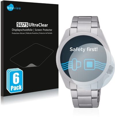 Savvies - Screenprotector voor Seiko 5 Sports SRPH49K1 - Folie Beschermfolie transparant 6 Stuks