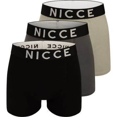 Nicce Heren Vidaxl Boxershorts (Verpakking van 3) (Zwart/Grijs)