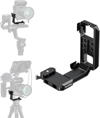 Verticale Bevestigingsplaat voor Cage met 1/4''-20 Draad en Basisplaat voor Arca Type, L-Beugel voor Statief en Switch Grip voor DJI RS 4 Pro/RS 4 Mini/RS 4/RS 3 Pro/RS3/RS2 - Ideaal voor Videoproductie en Fotografie