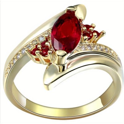 Milangirl Mode Ring Kruis Ingelegd Blauwe Rode Strass Vrouwen Ring Temperament Meisje Feest Sieraden Cadeau Dagelijks Draagbaar 7