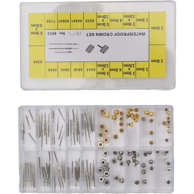 140 stuks Koper Roestvrij Staal Horloge Reparatie Kit Draagbare Horloge Kroon Verlengstuk Accessoire yellow