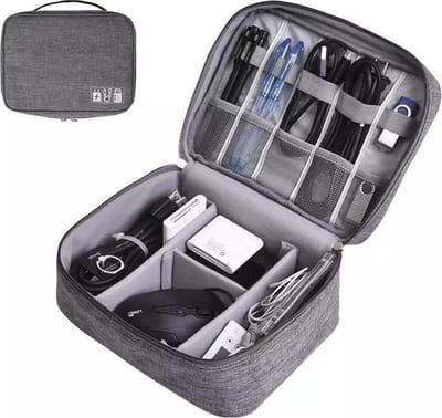 Scoby - Elektronica Organizer Tas - Kabelopberger - Reistas - Travel Bag - Compact Formaat - Grijs