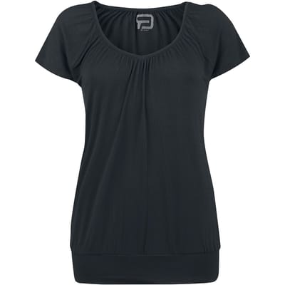 R.E.D. Rock-Engineered Design Zwart loszittend T-shirt met manchetten - Dames - L