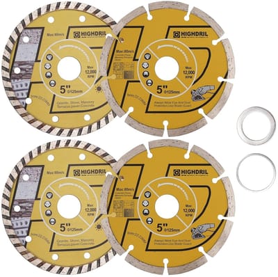 Diamantzaagbladen Set - Tegel Beton Schijven - Precisie Zagen - Set van Vier Stuks - 125 mm Diameter