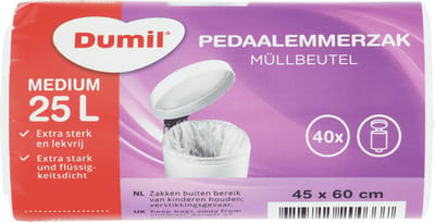 1 rol Afvalzakken/vuilniszakken 25 liter - Extra sterke lekvrije pedaalemmerzakken