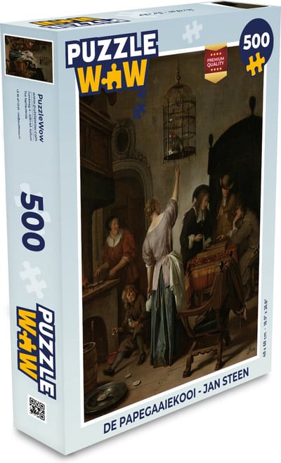 Puzzel De papegaaiekooi - Jan Steen - Legpuzzel - Puzzel 500 stukjes
