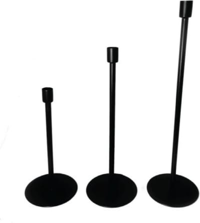 Tafelkandelaren - zwart - set van 3 (30/40/50 cm)