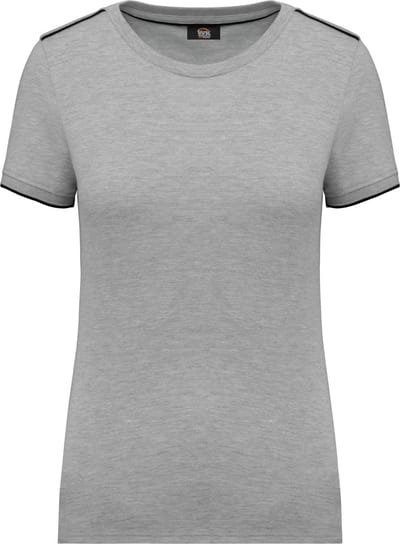 WK. Designed To Work Dames-t-shirt Day To Day korte mouwen WK3021 - Oxford Grey / Black - 3XL