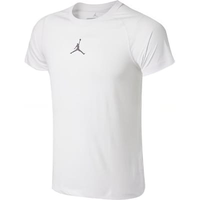 T-shirt de sport à manches courtes et col rond Jordan à séchage rapide pour hommes Blanc 685814-100 L white