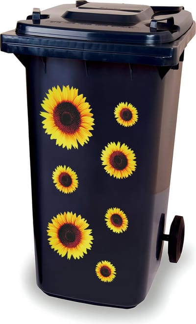 Stickervel - Zonnebloemen - raamsticker - kliko sticker - container sticker - afvalbak stickers - vuilnisbak - CoverArt