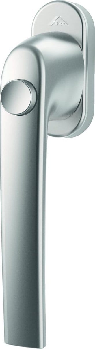 Raamkruk Met Drukknopplantuur Zilver Inclusief Schroeven Vierkante Pen