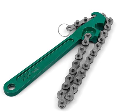 Dailygoods- Oliefiltersleutel Verstelbaar - Antislip Handgreepontwerp - Geschikt voor Auto-onderhoud - Mechanische Demontage - Handvatlengte 22,5 cm - Kettinglengte 42 cm - Filtersleutel