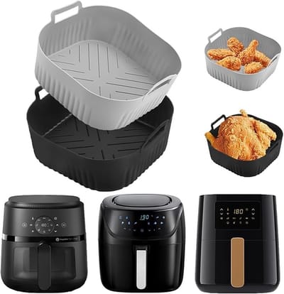 Siliconen Airfryer Voeringen - 2 Stuks - Vaatwasmachinebestendig - 20 cm