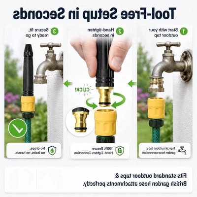 Verstelbaar Slangmondstuk - Straalschoonmaker - Terras Reinigen - Draaibare Straalregeling - 16.8 cm - Zwart