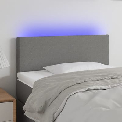 vidaXL - Hoofdbord - LED - 80x5x78/88 - cm - stof - donkergrijs