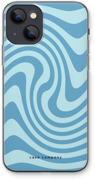 Case Company® - Hoesje geschikt voor iPhone 13 mini hoesje - Swirl Blauw - Soft Cover Telefoonhoesje - Bescherming aan alle Kanten en Schermrand