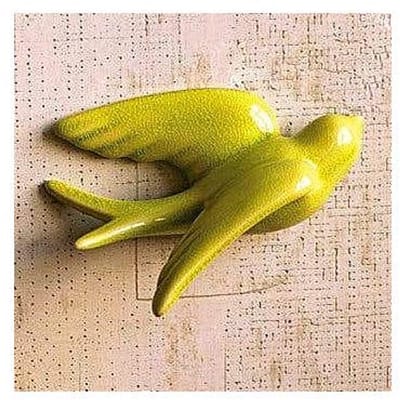 Set van keramische hangende zwaluwen - Veelkleurig en uniek voor muurdecoratie
