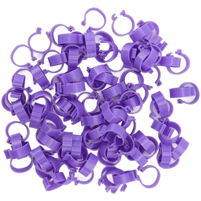 100 STuks Kip Pootring Eend Hen Gans Poten Ringen Klem Pluimvee Pootring Landbouwgereedschap 18mm / 0.71in purple