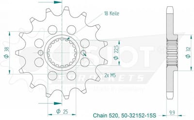 Pignon de sortie de boite Esjot pour Moto BMW 450 G X 2008 à 2012 15 dents pas 520 Neuf