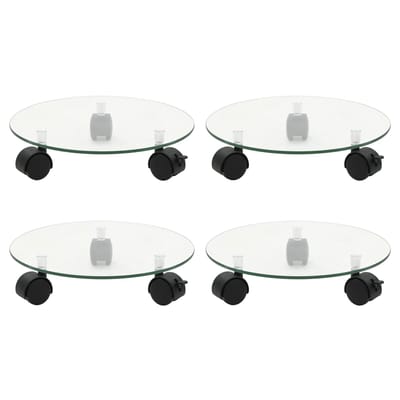 vidaXL - Plantenrollers - 4 - st - rond - 28 - cm - gehard - glas