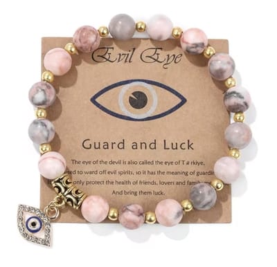 Akyol - Evileye kralenarmband – evil – eye – blauwe evileye – armband– unisex – geluk – bescherming – boze oog ketting - turkse oog - nazar - cadeau voor vriendin - blauwe oog armband – vrienden armband