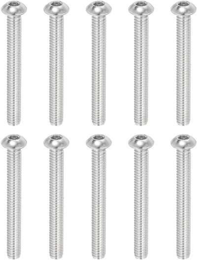 1/4-20 x 2-1/4" Hexagon Socket Head Schroeven - 10 Stukken - RVS 304 - 18-8 - Allen Hex Aandrijving - Volledige Draad - Fijne Draad - UNC