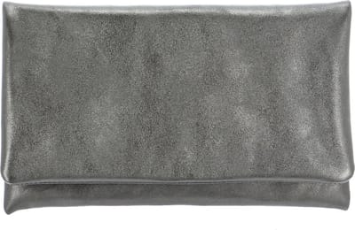 abro Leren Koppeling Avondtas Leather Mimosa Clutch Bag Guncolor Grijs