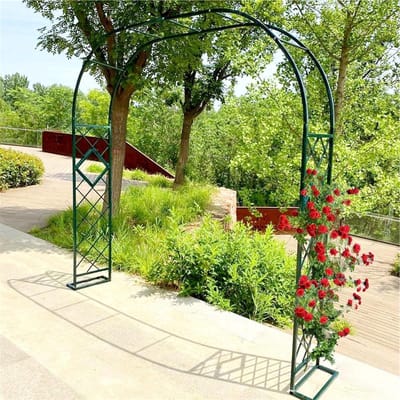 Rozenboog Metaal - Tuinboog Klimplanten - Decoratie Bruiloft - Roestbestendig Staal - 380x230cm - Wit