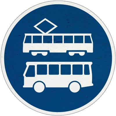 Rijstrook lijnbussen en trams bord - F17 | Sign Again materiaal | 10 cm
