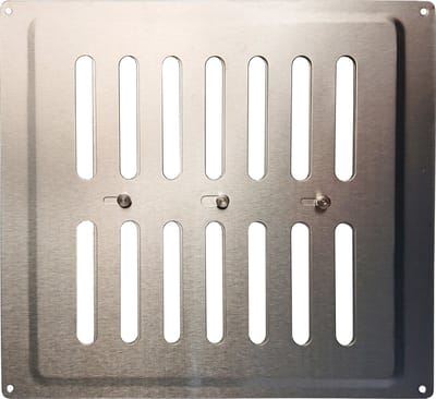 IVC Air verstelbaar ventilatierooster | 22.5 x 22.5 cm |rooster RVS Inox | extra vlak | geborsteld RVS | luchtdoorlaat 93 cm²