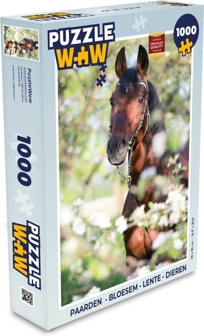 Puzzel Paarden - Bloesem - Lente - Dieren - Legpuzzel - Puzzel 1000 stukjes volwassenen