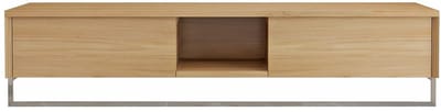 Vente-unique Zwevend teakhouten wastafelmeubel met handdoekenrek - 140 cm - KUPANG