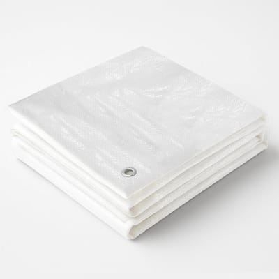 Afdekzeil - Dekzeil Zeildoek - Universeel Gebruik - Versterkte Rand Oogjes - 4m x 6m - Wit